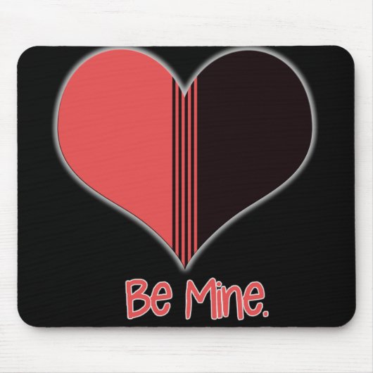 Sei mein Valentine Roter Streifen Herz Mousepad (Vorne)