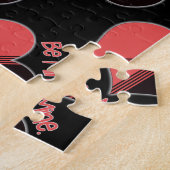 Sei mein Valentine Roter Streifen Herz Puzzle (Seite)