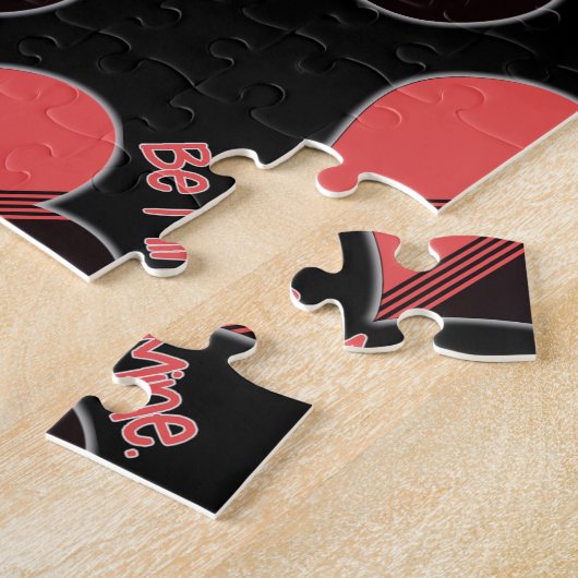 Sei mein Valentine Roter Streifen Herz Puzzle (Seite)