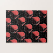 Sei mein Valentine Roter Streifen Herz Puzzle (Horizontal)