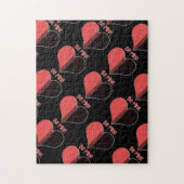 Sei mein Valentine Roter Streifen Herz Puzzle (Vertikal)