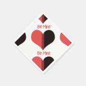 Sei mein Valentine Roter Streifen Herz Serviette (Ecke)