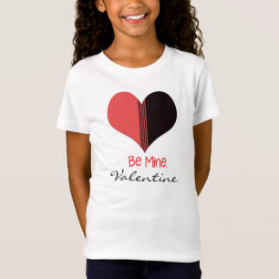 Sei mein Valentine Roter Streifen Herz T-Shirt