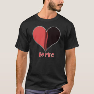 Sei mein Valentine Roter Streifen Herz T-Shirt