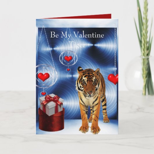 Sei mein Valentine Tiger Feiertagskarte (Vorderseite)