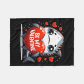 Sei mein Valentine Tiger Shark Herz Fleecedecke (Vorderseite (Horizontal))