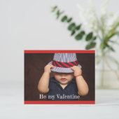 Sei mein Valentine | Valentinstag Foto Postkarte (Stehend Vorderseite)