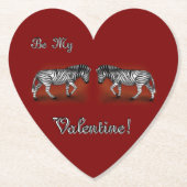 "Sei mein Valentine! Zebras" Untersetzer (Vorderseite)