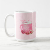 Sei mein Valentinenkakao, Kekse, Süßigkeiten-Rosa- Kaffeetasse (Links)