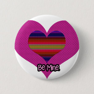 Sei mein Valentiner Regenbogenherz Button
