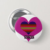 Sei mein Valentiner Regenbogenherz Button (Vorne & Hinten)