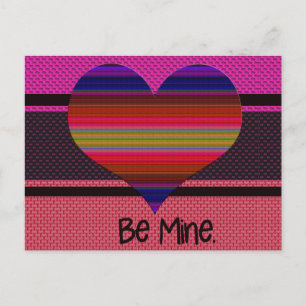 Sei mein Valentiner Regenbogenherz Feiertagspostkarte