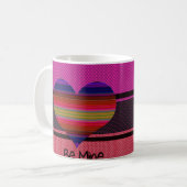 Sei mein Valentiner Regenbogenherz Kaffeetasse (Vorderseite Links)