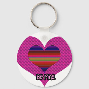 Sei mein Valentiner Regenbogenherz Schlüsselanhänger