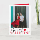 Sei mein Valentiner Rotes Herz und Foto Karte (Vorderseite)