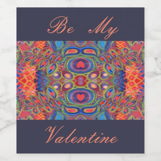 Sei mein Valentiner Weinlabel Weinetikett (Einzelnes Label)