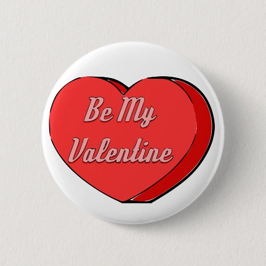 Sei mein Valentines Candy Heart Zeichnend Button (Vorderseite)