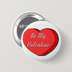 Sei mein Valentines Candy Heart Zeichnend Button