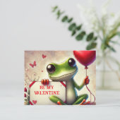 Sei mein Valentinfrosch Postkarte (Stehend Vorderseite)