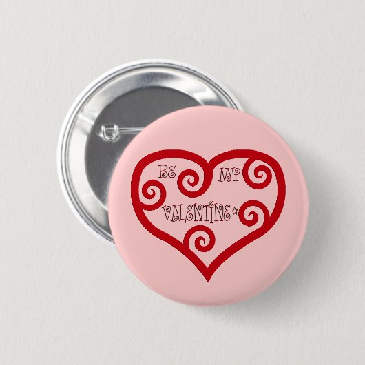 Sei mein Valentinherz Button (Vorne & Hinten)