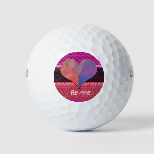 Sei mein Valentinherz Golfball (Vorderseite)
