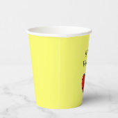 Sei mein valentinisches rotes Herz auf gelb Pappbecher (Rechts)