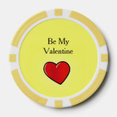 Sei mein valentinisches rotes Herz auf gelb Pokerchips (Vorderseite)
