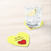 Sei mein valentinisches rotes Herz auf gelb Untersetzer (Vor Ort)