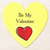 Sei mein valentinisches rotes Herz auf gelb Untersetzer (Vorderseite)