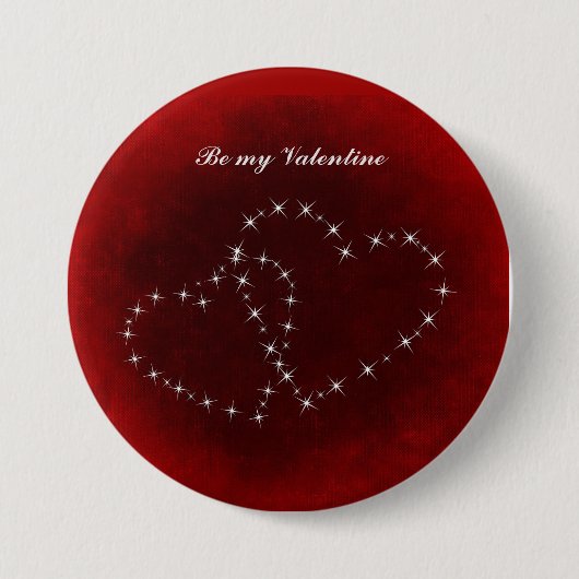 Sei mein Valentinisches Rotes Herz Button (Vorderseite)