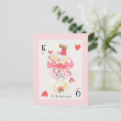 Sei mein Valentinkönig und meine Königin Postkarte (Stehend Vorderseite)