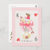 Sei mein Valentinkönig und meine Königin Postkarte (Vorne/Hinten)