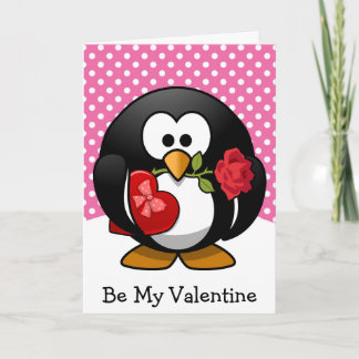 Sei mein Valentinpinguin mit Geschenken Feiertagskarte