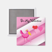 Sei mein Valentinrosa Storch Magnet (Vorderseite/Rückseite)