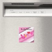 Sei mein Valentinrosa Storch Magnet (In Situ (Geschirrspüler))
