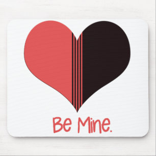 Sei mein Valentins-Herz mit roten Streifen Mousepad