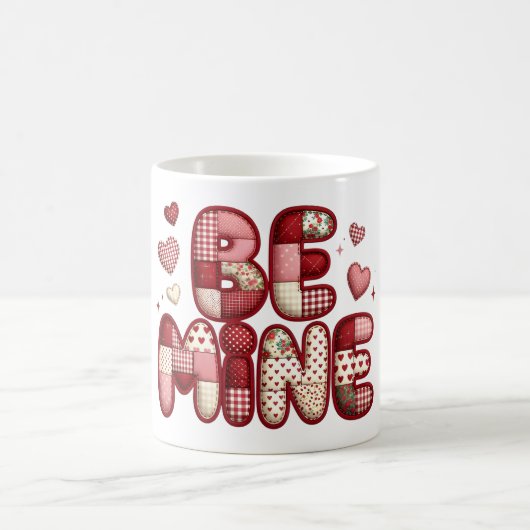 Sei-mein-Valentins-Kaffeebecher | Patchwork-Quilte Kaffeetasse (Mittel)