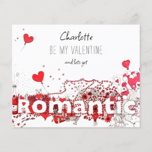 Sei mein Valentins-Quote süße Herzen personalisier