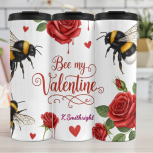 Sei-mein-Valentins-Rosen-Herzen Thermosbecher