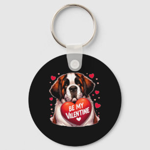 Sei mein Valentins Saint Bernard Hund Herz  Schlüsselanhänger