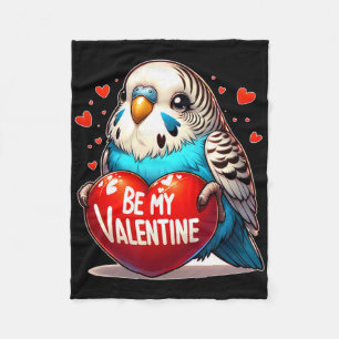 Sei mein Valentins-Wellensittich-Herz Fleecedecke