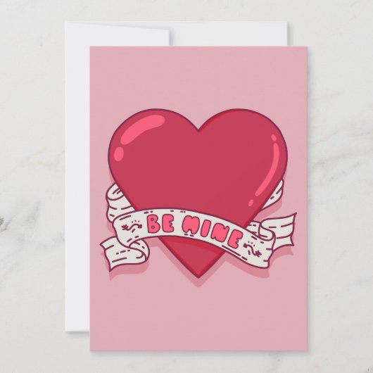 Sei mein Valentinsgruß auf einer flachen Karte (Vorderseite)