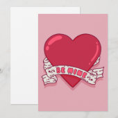 Sei mein Valentinsgruß auf einer flachen Karte (Vorne/Hinten)