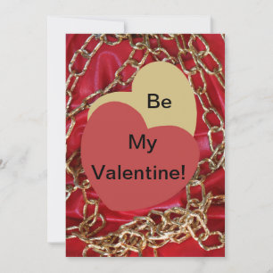 Sei mein Valentinsgruß Liebe Herzen gold & rot val Karte