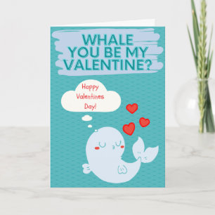 Sei mein Valentinsgruß lustige Wal-Karte Karte