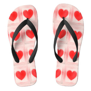 Sei mein Valentinsgruß rote Herznotiz  Badesandalen