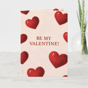 Sei mein Valentinsgrußkarte mit flauschigen roten  Feiertagskarte