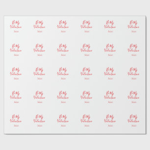 Sei mein Valentinsname elegante Liebespaar Geschenkpapier