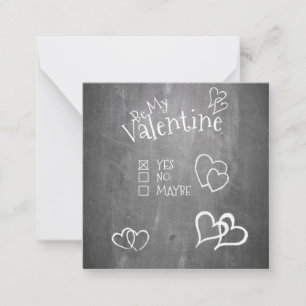 Sei mein Valentinstag auf einer Tafel Mitteilungskarte