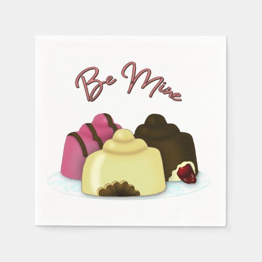 Sei mein Valentinstag Candy Serviette (Vorderseite)